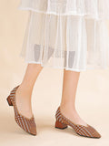 Chicmy-Houndstooth Pointed-Toe Shoes Pumps