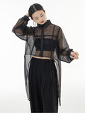Chicmy-Stylish Long Sleeves Loose Mesh See-Through Sun Protection Blouses&Shirts Tops