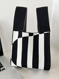 Chicmy-Striped Woven Handbag Bags Accessories