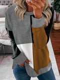 ChicmyCasual Color Block Crew Neck Regular Fit Sweatshirt