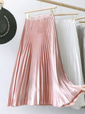 Chicmy-Urban Loose High Waisted Solid Color Pleated Skirt