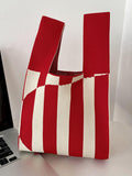 Chicmy-Striped Woven Handbag Bags Accessories