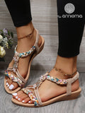 ChicmyCasual Vacation Soft Comfortable Woven Hollow Sandals