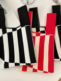 Chicmy-Striped Woven Handbag Bags Accessories