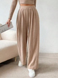 ChicmyKnitted Casual Plain Loose Pants