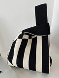 Chicmy-Striped Woven Handbag Bags Accessories