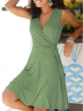 Chicmy- 2021 Amazon WISH New European and American Summer Print Lace Sleeveless Dress Women