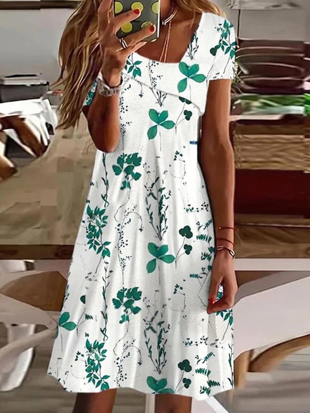 Chicmy Floral Loose Asymmetrical Casual Dress