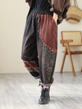 Chicmy-Contrast Color Fringed Split-Joint Long Sleeves Printed Outwear + Harem Pants  Two Pieces Set