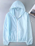 ChicmyCasual Plain Hoodie sun protection Regular Fit Jacket
