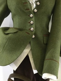 ChicmyGreen Paneled Plain Wool Blend Long Sleeve Outerwear