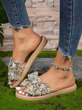 ChicmySummer Fabric Floral Vacation Slide Sandals