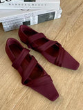 Chicmy-Solid Color Square-Toe Flat Shoes