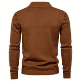 ChicMy-Fall Outfits   Men's Long Sleeve Turtleneck Knitted Sweater, Men's Casual Warm Solid Mid Stretch Pullover Sweater For Fall Winter