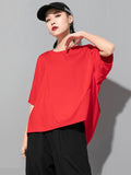 Chicmy-New Solid Round-Neck T-Shirts