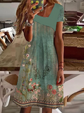Chicmy Asymmetrical Loose Floral Casual Dress