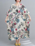 Chicmy-Vintage Floral Round-Neck Dress