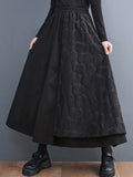 CHICMY-Graduation gift, graduation evening dress Solid Color Jacquard Elasticity Asymmetric Loose A-Line Skirts Bottoms