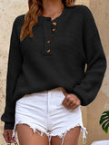 Chicmy-Casual Long Sleeves Solid Color Round-Neck Sweater Tops