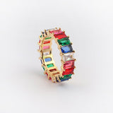 Chicmy-Charm Rhinestone ins Jewelry CZ Gold Lady Rainbow Rings