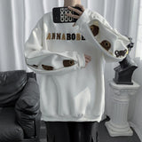 Chicmy Oversized Sweatshirts Vintage Womens Spring Autumn Hoodies Clothes Couple Loose Casual Embroidery Bear Long Sleeve Pullover Tops
