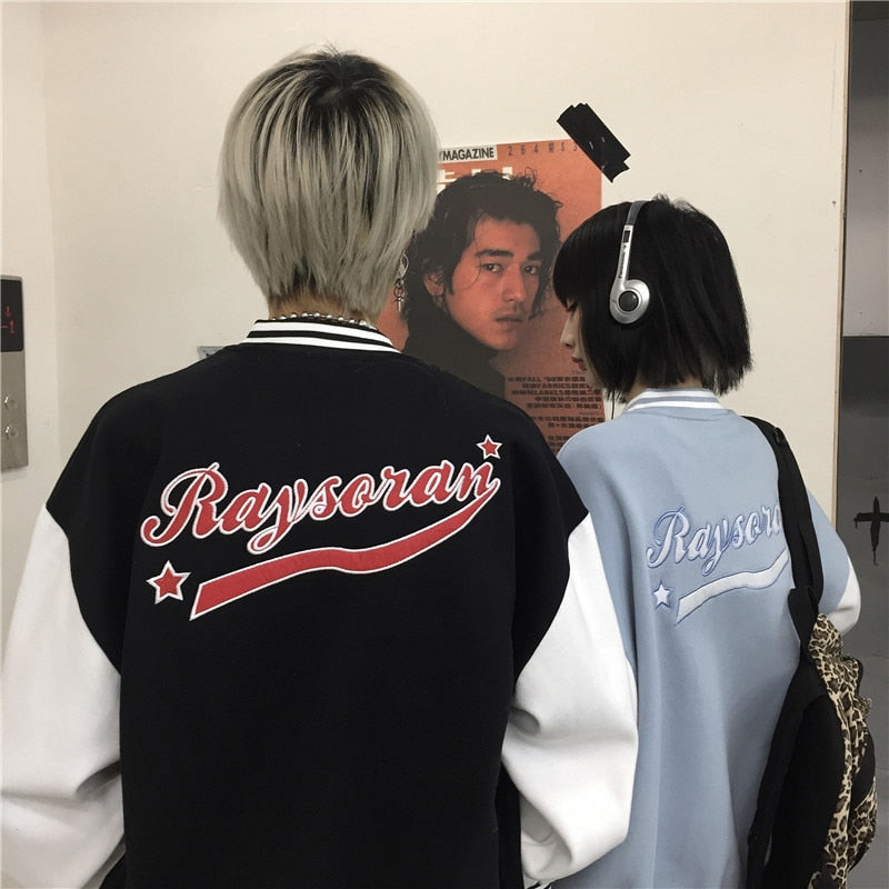 Chicmy 2023 New Coat Ladies And Jacket Couple Tops College Style Coat Ladies Tops Couple Cardigan High Quality Baseball Uniform Ins