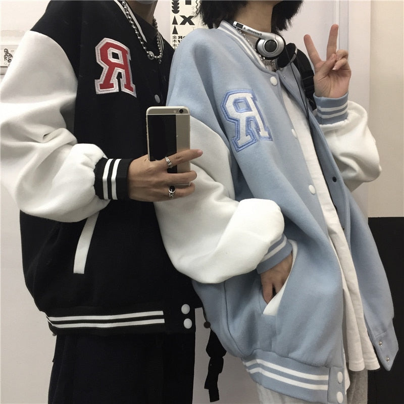 Chicmy 2023 New Coat Ladies And Jacket Couple Tops College Style Coat Ladies Tops Couple Cardigan High Quality Baseball Uniform Ins