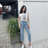 Chicmy Women Ankle Length Jeans 2023 Streetwear Sexy Back Holes High Waist Harem Pants Vintage Casual Baggy Straight Denim Trouser