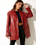 Chicmy Womens Faux Leather Jacket Y2k Vintage Boyfriend PU Coat Shacket Long Sleeve Button Down Blazer Coat Streetwear