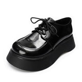 Chicmy Mary Jane Shoes Women Flat Platform Lolita Shoes Jk Uniform Lace-up Thick Heel Women Casual Shoes Non Slip Flats Ladies Footwear