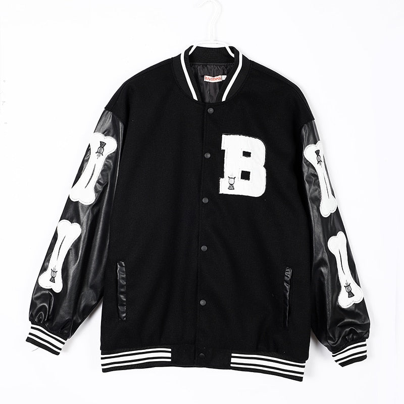Chicmy Hip Hop Letters Embroidery College Jackets Mens Patchwork Color Block Harajuku Bomber Jacket Women Baseball PU Leather Coats