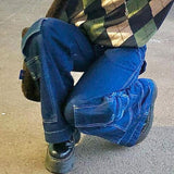 Chicmy 2023 Skater Style Indie Boyfriend Baggy Pants Y2k Streetwear Teen Fashion 90S Jeans Pockets Wide Legs High Waist Trousers