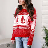 Chicmy Women's Oversize Sweater 2023 Autumn Winter Long Sleeve Knitted Christmas Sweaters For Women Deer Christmas Jersey Warm Pullover