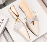 Christmas Gift Chicmy New Summer Flats Lady Sandals Slippers Soild Color Slip On Pointed Toe Women Mules Outdoor Slipper Shoes Woman Slides A194