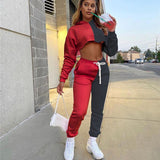 Chicmy Baby Girl Letter Print Sweatsuit Women's Set Hooded Crop Top Jogger Pants Set Tracksuit Fitness Two Piece Set Outfits