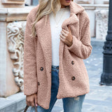 Chicmy S-5Xl Solid Color Women Winter Spring Loose Warm Coat High Quality Teddy Fleece Button Jacket Female Casual Veste Femme 2023