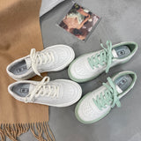 ChicMy-Fall Outfits  Autumn Fashion Women White Sneakers PU Leather Breathable Spring Flats Female Casual Sport Shoes Lace Up Ladies Platform Shoes