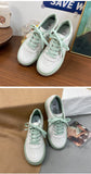 Chicmy Autumn Fashion Women White Sneakers PU Leather Breathable Spring Flats Female Casual Sport Shoes Lace Up Ladies Platform Shoes