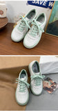 ChicMy-Fall Outfits  Autumn Fashion Women White Sneakers PU Leather Breathable Spring Flats Female Casual Sport Shoes Lace Up Ladies Platform Shoes