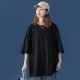 Chicmy Basic 100% Cotton T Shirt Women Summer New Oversized Solid Tees 7 Color Casual Loose Tshirt Korean O Neck Female Tops