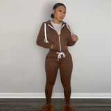 Chicmy Women's Y2K 2 Piece Tracksuit Set Warm Velour Jogger Sweat Outfits Hoodie + Sweatpants With Pockets Full Zip Sportswear  Winter