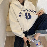Chicmy Solid Letter Printed Loose Sweatshirt Women Oversized Harajuku Hoodie 2023 New Autumn Winter Casual Fashion Pullover Warm Top