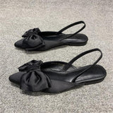 Chicmy Summer Flat Slippers Outdoor Female Beach Slides Silk Bow Pointed Toe Women Sandals Elegant Ladies Shoes Casual Flip Flops