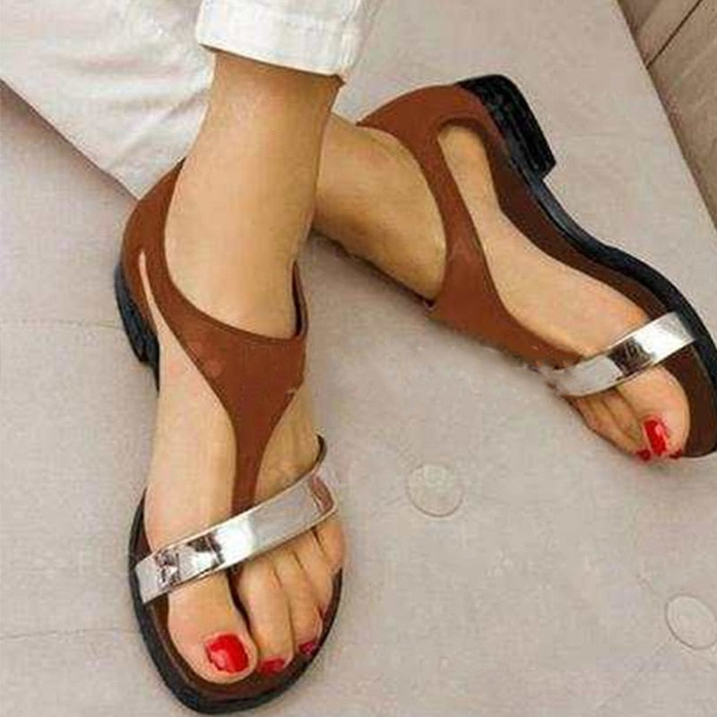 Christmas Gift MCCKLE Women's Sandals Women Summer Shoes Beach Low Heel Clip Toes Buckle Strap PU Leather Female Sandalias Ladies Casual 2023
