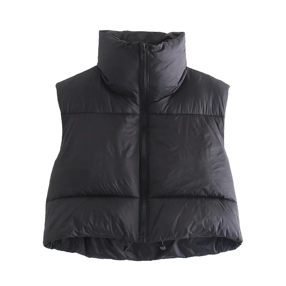 Chicmy Puffy Vest Women Zip Up Stand Collar Sleeveless Lightweight Padded Cropped Puffer Quilted Vest Winter Warm Coat Jacket 2023 New