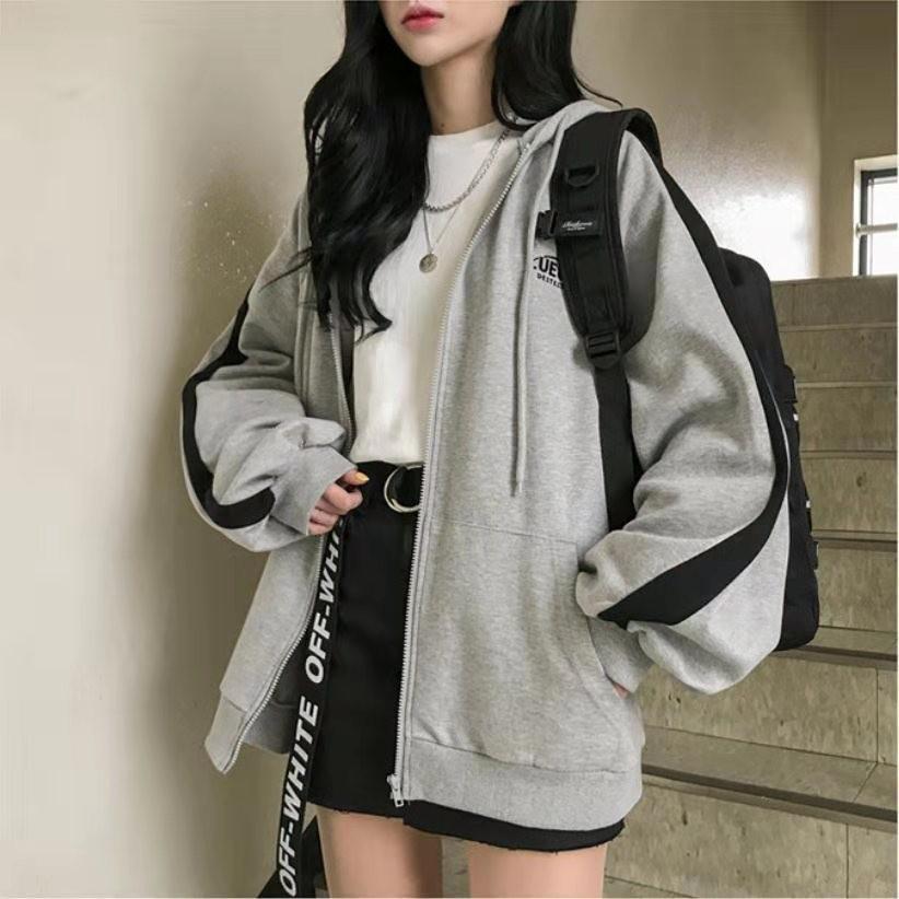 Chicmy Oversized Print Long Sleeve Zip Up Hoodies Women Korean Fashion Autumn Winter Thick Jacket Clothes Chic Harajuku Woman Pullover