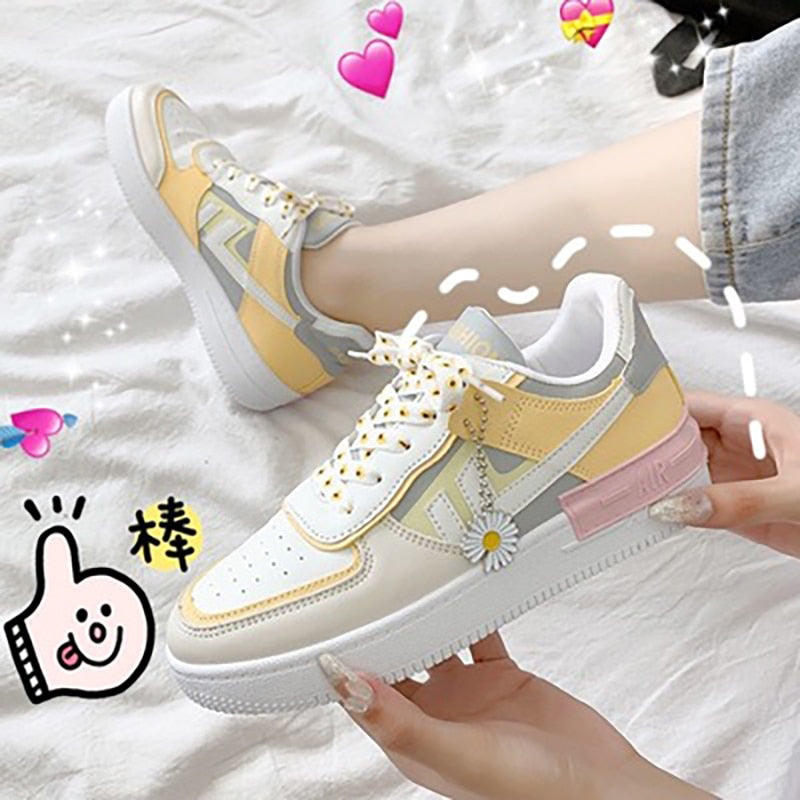 Christmas Gift Chicmy New Fashion Summer Increased Outdoor Small White Women Flats Shoes Macarons Color Comfortable Breathable Sneakers