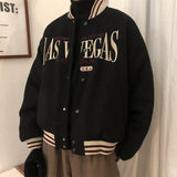 Chicmy-Korean style, Korean men's outfit, minimalist style, street fashion LAS VEGAS VARSITY JACKET