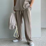 Chicmy-Korean style, Korean men's outfit, minimalist style, street fashion No. 9524 PLEATED SLEEVELESS SHI & WIDE DRAWSTRING PANTS