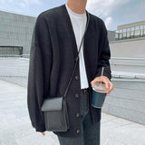 Chicmy-Korean style, Korean men's outfit, minimalist style, street fashion KNITTED CARDIGAN